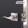 imageProbrico Wave Style Passage Door Handles Levers Hall ampamp Closet Door Lever for Interior Doors NonLocking Door Handle Reversible for RightLeft Handed Sides 1 Pack Satin Nickel