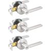 imageProbrico 2 Pack Keyed Entry Locks for Front DoorBedroomOffice Modern Entry Lever Lockset Satin Nickel  Keyed Alike3 Pack