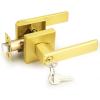 imageProbrico Entry Door Levers Brushed Nickel with Different Keys Heavy Duty Hardware for Exterior Front and Back DoorLockable Keyed Entrance LockUniversal HandlingTransitional Style 2 PackGold
