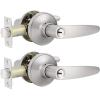 imageProbrico Keyed Alike Entry Door Levers Modern Flat Style Door Handles Satin Nickel Entrance Door Locks for Front Exterior Doors Reversible for Right ampamp Left Handed Doors 2 Pack