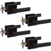 imageProbrico Keyed Entry Lever Door Locks Different Keys in Oil Rubbed Bronze Square Exterior Entrance Handles Heavy Duty Interior Lockset for RightLeft Handed Doors 4 Pack