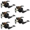 imageProbrico 10 Pack Passage lockset Matte Black Interior Door Levers Handles Keyless Door Furniture Hardware for Kitchen Childrens Room Indoor LocksBlack