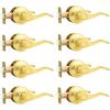 imageProbrico 10 Pack Passage lockset Matte Black Interior Door Levers Handles Keyless Door Furniture Hardware for Kitchen Childrens Room Indoor LocksGold