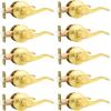imageProbrico 10 Pack Passage lockset Matte Black Interior Door Levers Handles Keyless Door Furniture Hardware for Kitchen Childrens Room Indoor LocksGold