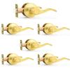 imageProbrico 10 Pack Passage lockset Matte Black Interior Door Levers Handles Keyless Door Furniture Hardware for Kitchen Childrens Room Indoor LocksGold