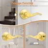 imageProbrico 10 Pack Passage lockset Matte Black Interior Door Levers Handles Keyless Door Furniture Hardware for Kitchen Childrens Room Indoor LocksGold
