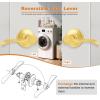 imageProbrico 10 Pack Passage lockset Matte Black Interior Door Levers Handles Keyless Door Furniture Hardware for Kitchen Childrens Room Indoor LocksGold