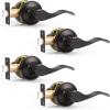 imageProbrico 10 Pack Passage lockset Matte Black Interior Door Levers Handles Keyless Door Furniture Hardware for Kitchen Childrens Room Indoor LocksOil Rubbed Bronze