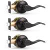 imageProbrico 10 Pack Passage lockset Matte Black Interior Door Levers Handles Keyless Door Furniture Hardware for Kitchen Childrens Room Indoor LocksOil Rubbed Bronze