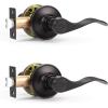 imageProbrico 10 Pack Passage lockset Matte Black Interior Door Levers Handles Keyless Door Furniture Hardware for Kitchen Childrens Room Indoor LocksOil Rubbed Bronze