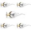 imageProbrico 10 Pack Passage lockset Matte Black Interior Door Levers Handles Keyless Door Furniture Hardware for Kitchen Childrens Room Indoor LocksPolished Chrome