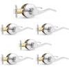 imageProbrico 10 Pack Passage lockset Matte Black Interior Door Levers Handles Keyless Door Furniture Hardware for Kitchen Childrens Room Indoor LocksPolished Chrome