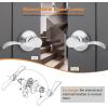 imageProbrico 10 Pack Passage lockset Matte Black Interior Door Levers Handles Keyless Door Furniture Hardware for Kitchen Childrens Room Indoor LocksPolished Chrome