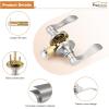imageProbrico 10 Pack Passage lockset Matte Black Interior Door Levers Handles Keyless Door Furniture Hardware for Kitchen Childrens Room Indoor LocksSatin Nickel