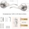 imageProbrico 10 Pack Passage lockset Matte Black Interior Door Levers Handles Keyless Door Furniture Hardware for Kitchen Childrens Room Indoor LocksSatin Nickel