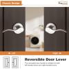 imageProbrico 10 Pack Passage lockset Matte Black Interior Door Levers Handles Keyless Door Furniture Hardware for Kitchen Childrens Room Indoor LocksSatin Nickel