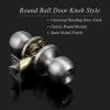 imageProbrico 2 Pack Keyed Alike Door Knobs Combo Pack Brushed Nickel Ball Entry Door Knobs Entrance Lockset Interior Exterior Single Cylinder Door Lock