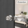 imageProbrico 2 Pack Keyed Alike Door Knobs Combo Pack Brushed Nickel Ball Entry Door Knobs Entrance Lockset Interior Exterior Single Cylinder Door Lock