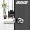 imageProbrico 2 Pack Keyed Alike Door Knobs Combo Pack Brushed Nickel Ball Entry Door Knobs Entrance Lockset Interior Exterior Single Cylinder Door Lock