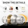 imageProbrico 2 Pack Keyed Alike Locks for Exterior and Interior Doors Brushed Nickel Stainless Steel Entrance Door Knobs Round Ball Keyed Entry Door Knobs with Same Keys for Bedroom Bathroom2 Pack