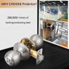 imageProbrico 2 Pack Keyed Alike Locks for Exterior and Interior Doors Brushed Nickel Stainless Steel Entrance Door Knobs Round Ball Keyed Entry Door Knobs with Same Keys for Bedroom Bathroom2 Pack