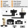 imageProbrico 4 Pack Square Door Levers Handles Keyless Passage Lockset Interior Hallway and Closet Hardware in Satin NickelHeavy DutyBlack