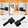 imageProbrico 4 Pack Square Door Levers Handles Keyless Passage Lockset Interior Hallway and Closet Hardware in Satin NickelHeavy DutyBlack