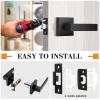 imageProbrico 4 Pack Square Door Levers Handles Keyless Passage Lockset Interior Hallway and Closet Hardware in Satin NickelHeavy DutyBlack