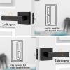 imageProbrico 4 Pack Square Door Levers Handles Keyless Passage Lockset Interior Hallway and Closet Hardware in Satin NickelHeavy DutyBlack