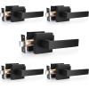 imageProbrico 4 Pack Square Door Levers Handles Keyless Passage Lockset Interior Hallway and Closet Hardware in Satin NickelHeavy DutyBlack