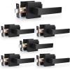 imageProbrico 4 Pack Square Door Levers Handles Keyless Passage Lockset Interior Hallway and Closet Hardware in Satin NickelHeavy DutyBlack