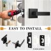 imageProbrico 4 Pack Square Door Levers Handles Keyless Passage Lockset Interior Hallway and Closet Hardware in Satin NickelHeavy DutyBlack