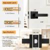 imageProbrico 4 Pack Square Door Levers Handles Keyless Passage Lockset Interior Hallway and Closet Hardware in Satin NickelHeavy DutyBlack