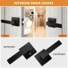 imageProbrico 4 Pack Square Door Levers Handles Keyless Passage Lockset Interior Hallway and Closet Hardware in Satin NickelHeavy DutyBlack
