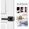 imageProbrico 4 Pack Square Door Levers Handles Keyless Passage Lockset Interior Hallway and Closet Hardware in Satin NickelHeavy DutyBlack