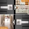 imageProbrico 4 Pack Square Door Levers Handles Keyless Passage Lockset Interior Hallway and Closet Hardware in Satin NickelHeavy DutyBrushed Nickel