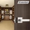 imageProbrico 4 Pack Square Door Levers Handles Keyless Passage Lockset Interior Hallway and Closet Hardware in Satin NickelHeavy DutyBrushed Nickel