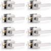 imageProbrico 4 Pack Square Door Levers Handles Keyless Passage Lockset Interior Hallway and Closet Hardware in Satin NickelHeavy DutyBrushed Nickel