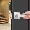 imageProbrico 4 Pack Square Door Levers Handles Keyless Passage Lockset Interior Hallway and Closet Hardware in Satin NickelHeavy DutyBrushed Nickel