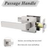imageProbrico 4 Pack Square Door Levers Handles Keyless Passage Lockset Interior Hallway and Closet Hardware in Satin NickelHeavy DutyBrushed Nickel