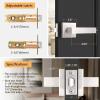 imageProbrico 4 Pack Square Door Levers Handles Keyless Passage Lockset Interior Hallway and Closet Hardware in Satin NickelHeavy DutyBrushed Nickel