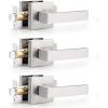 imageProbrico 4 Pack Square Door Levers Handles Keyless Passage Lockset Interior Hallway and Closet Hardware in Satin NickelHeavy DutyBrushed Nickel