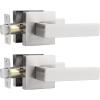 imageProbrico 4 Pack Square Door Levers Handles Keyless Passage Lockset Interior Hallway and Closet Hardware in Satin NickelHeavy DutyBrushed Nickel