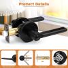 imageProbrico BedBath Room Door Lever Modern Flat Handles in Satin Nickel Privacy Door Lever Locks Contractor Pack10PackBlack