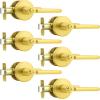 imageProbrico BedBath Room Door Lever Modern Flat Handles in Satin Nickel Privacy Door Lever Locks Contractor Pack10PackGold