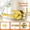 imageProbrico BedBath Room Door Lever Modern Flat Handles in Satin Nickel Privacy Door Lever Locks Contractor Pack10PackGold