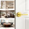 imageProbrico BedBath Room Door Lever Modern Flat Handles in Satin Nickel Privacy Door Lever Locks Contractor Pack10PackGold