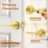 imageProbrico BedBath Room Door Lever Modern Flat Handles in Satin Nickel Privacy Door Lever Locks Contractor Pack10PackGold