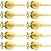 imageProbrico BedBath Room Door Lever Modern Flat Handles in Satin Nickel Privacy Door Lever Locks Contractor Pack10PackGold