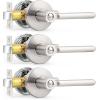 imageProbrico BedBath Room Door Lever Modern Flat Handles in Satin Nickel Privacy Door Lever Locks Contractor Pack10PackSatin Nickel